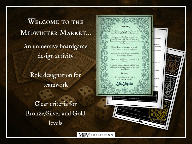 Christmas Boardgame Design Lesson - The Midwinter Market FREEBIE