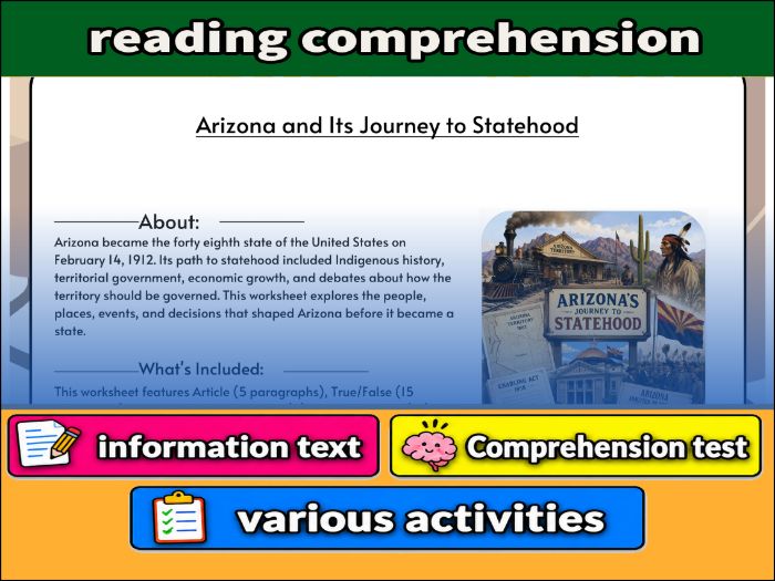 Arizona and Its Journey to Statehood | Comprehension 91����t