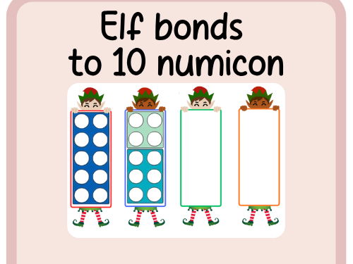 Elf- Christmas number bonds to 10 numicon