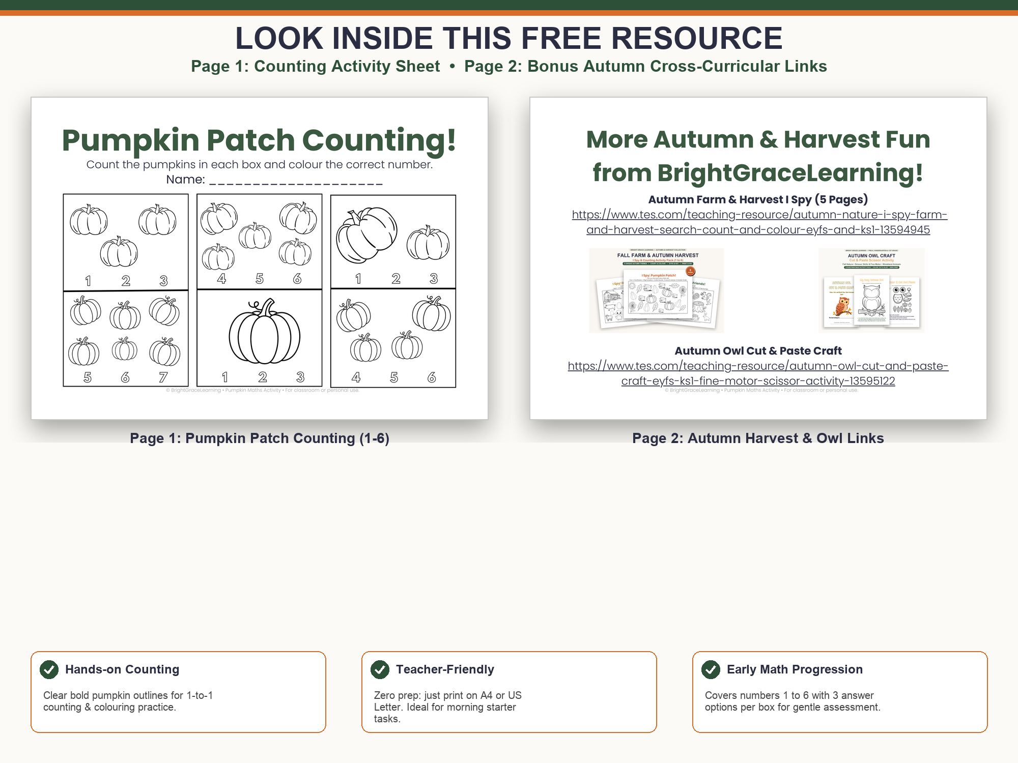 Support Circle S Worksheet.pdf FREE Pumpkin Patch Counting Worksheet | Autumn Math Count & Colour EYFS ...