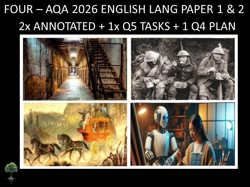 FOUR - AQA PAPER 1 & 2 | 2026 FULL MOCKS | ANNOTATED | Q5 TASKS | Q4 PLAN