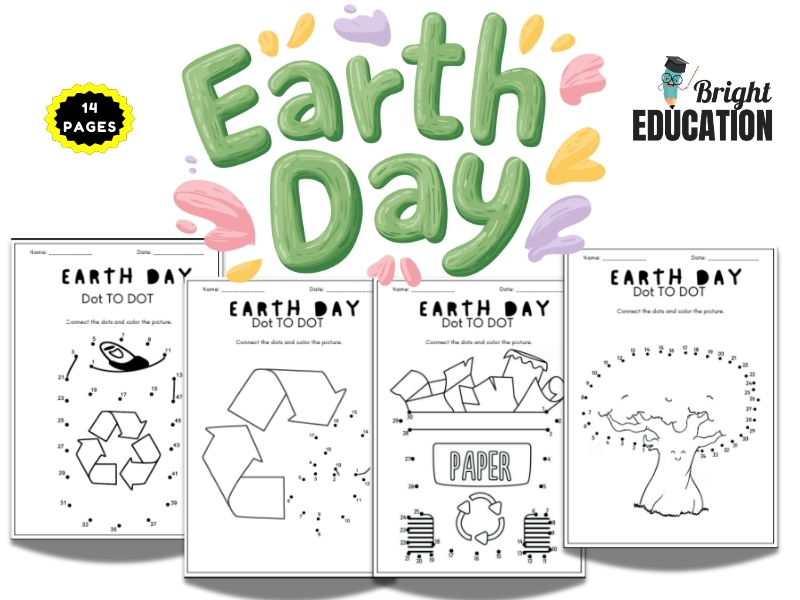 Earth Day Connect the Dots - Dot-to-Dot Number Activity