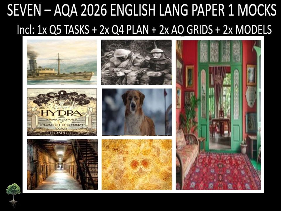 SEVEN - AQA PAPER 1 | 2026 FULL MOCKS | Q5 TASKS | Q4 PLAN | AO GRIDS | MODELS