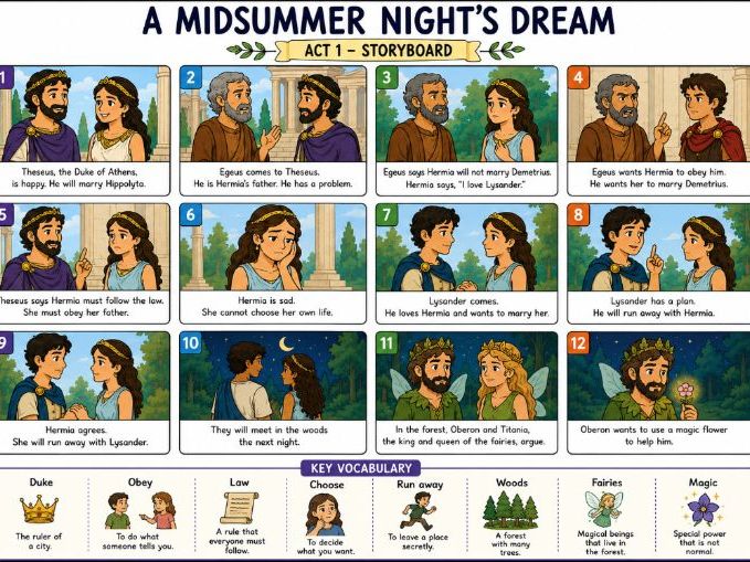 EAL A Midsummer Night's Dream Storyboard Summaries