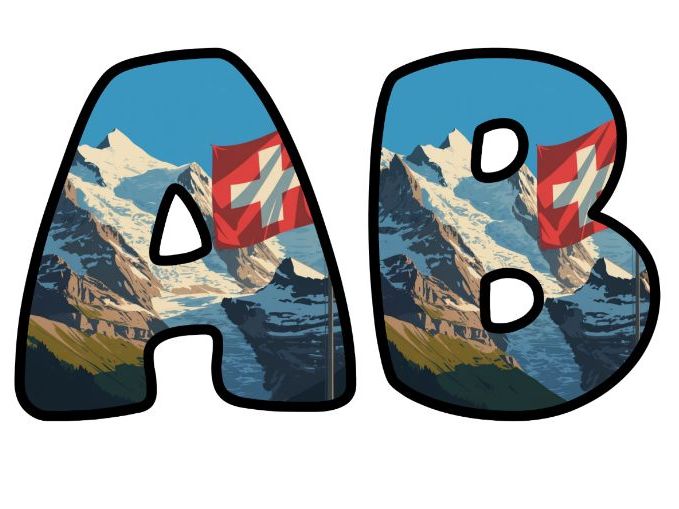 Swiss Alps Range Alphabet Letters | Classroom Display, A-Z 0-9 and Signs