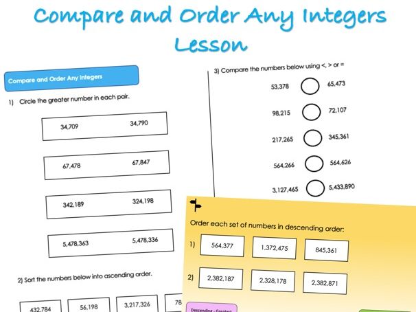 Year 6 Place Value - Compare and Order Any Integers Lesson