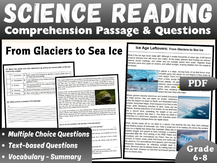 Earth Science Reading Comprehension Passage: Ice Age Leftovers