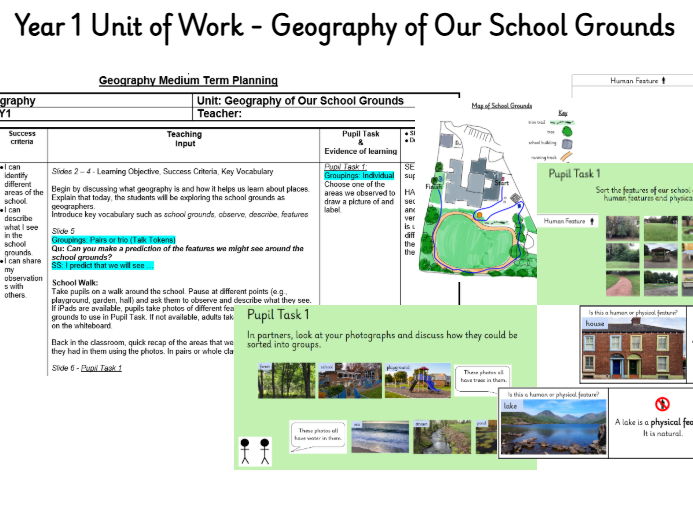 Geography of the School Grounds Unit Year 1 Plan & Resources
