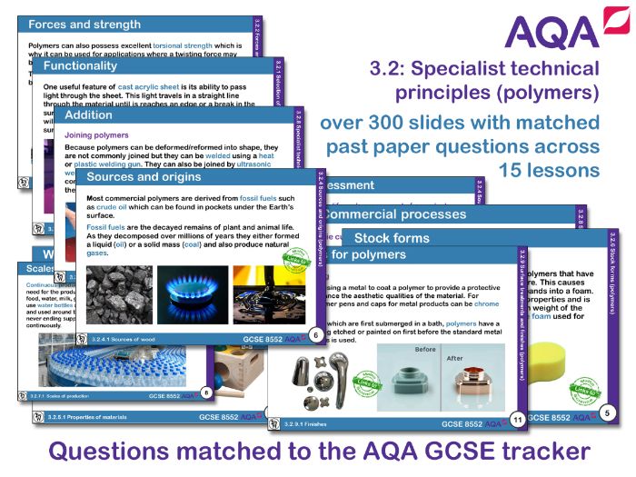 AQA GCSE Design and Technology 3.2: Specialist technical principles (Polymers)