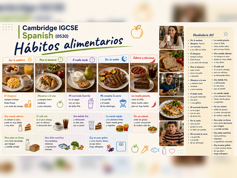 Cambridge IGCSE SPANISH (0530) - Modulo 1.3 - Hábitos alimentarios