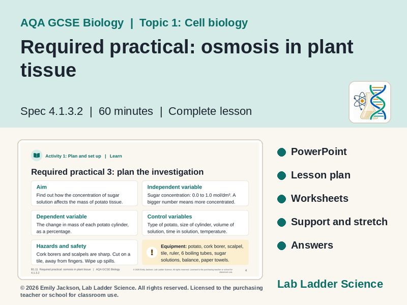 B1-11 Osmosis Required Practical: AQA GCSE Biology