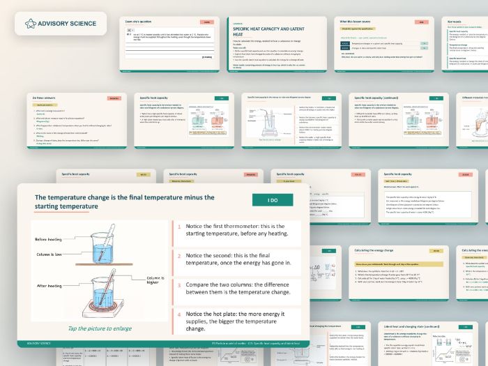 AQA GCSE Physics P3 Particle Model of Matter | 7 Lesson Presentations and Topic Test