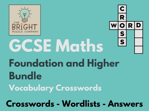 GCSE Maths - Higher and Foundation - Crossword Puzzles Bundle