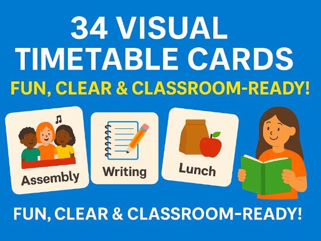 34 Visual Timetable Cards for Primary Schools – Boost Routine, Independence & Engagement