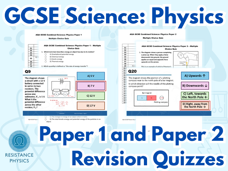 GCSE Physics Paper 1 and Paper 2 Revision Quiz Double-Pack