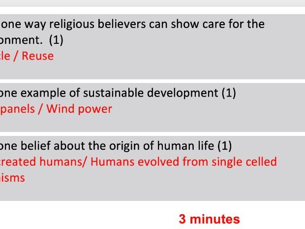 Theme B- Whole Revision Unit [AQA] GCSE RS RE [Religion and Life]