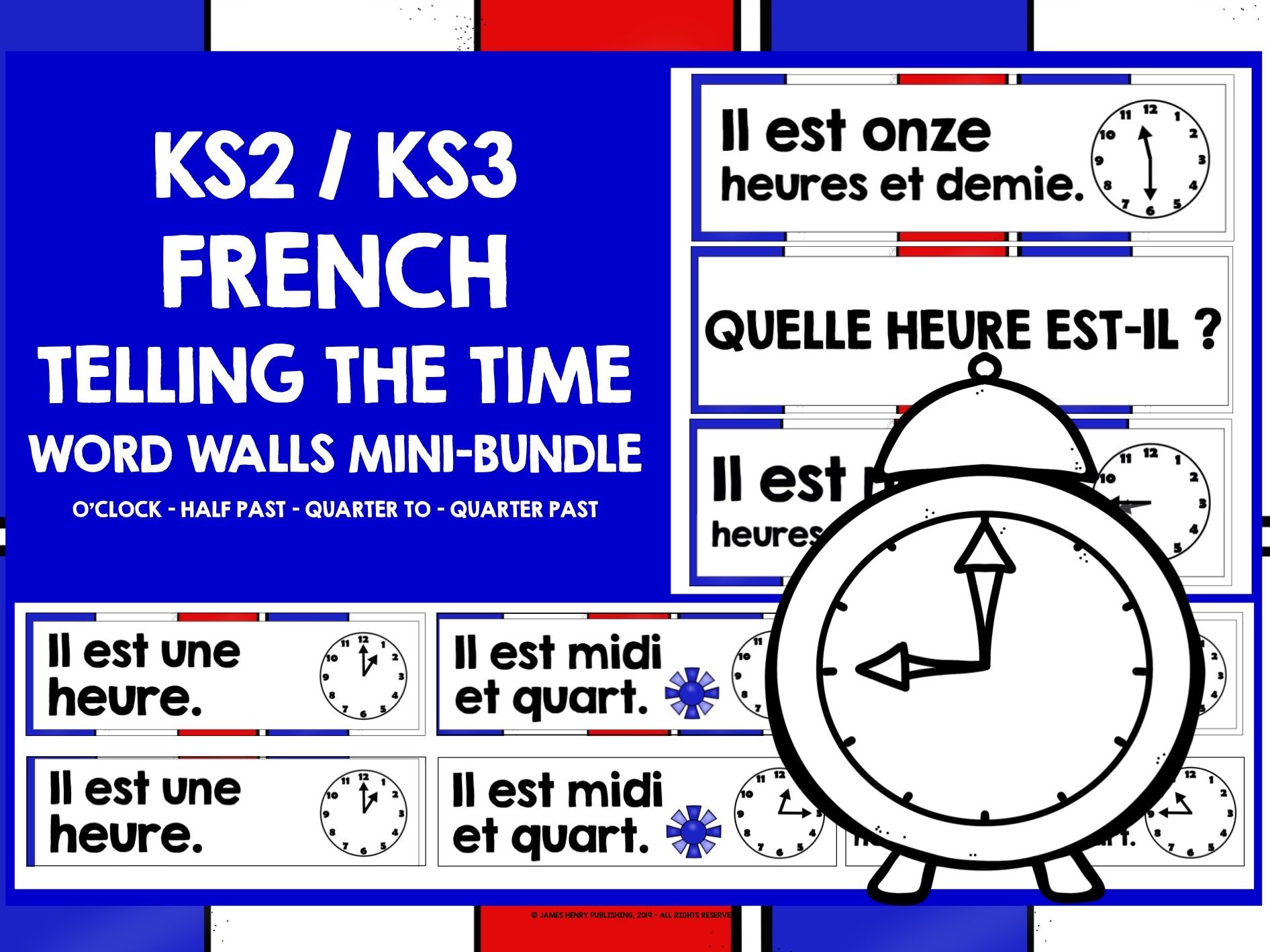 FRENCH TELLING THE TIME WORD WALLS MINI-BUNDLE