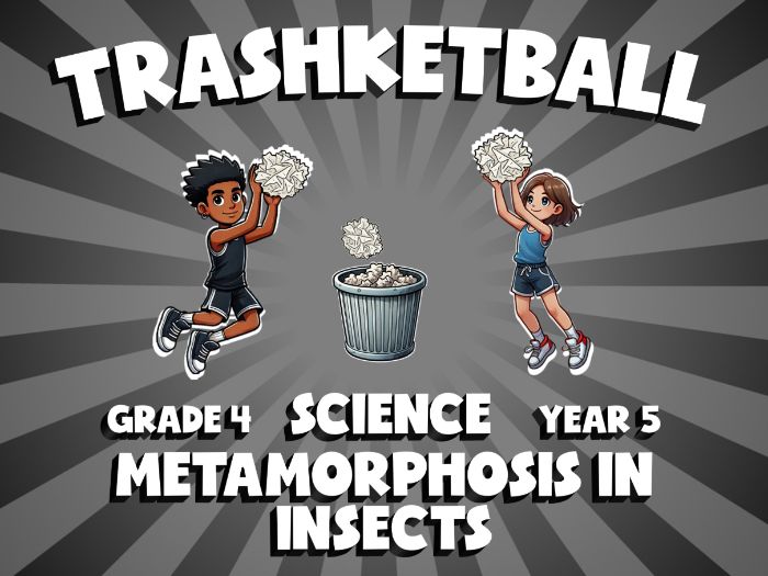 Metamorphosis in Insects TRASHKETBALL Science Game | No-Prep Year 5 Review Activity