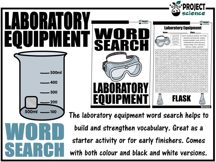 Lab Equipment Word Search