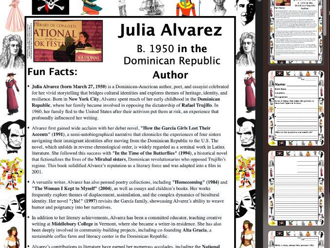 Julia Alvarez PACKET & ACTIVITIES, Important Historical Figures Series
