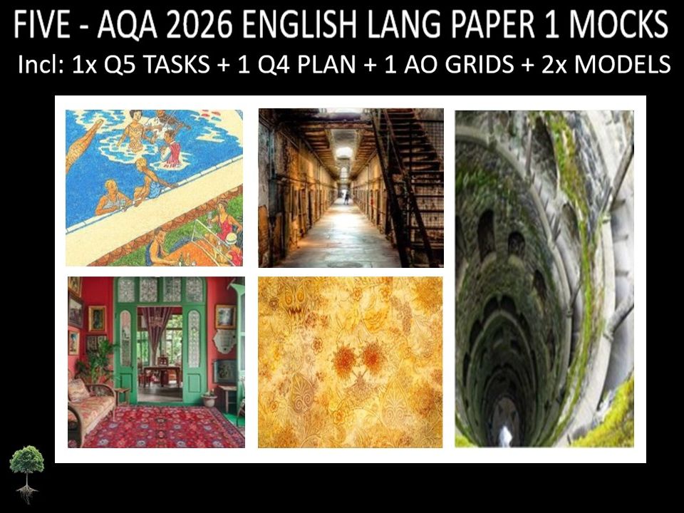 FIVE - AQA PAPER 1 | 2026 FULL MOCKS | Q5 TASKS | Q4 PLAN |AO GRIDS | MODELS