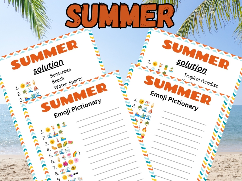 End of Year Summer Emoji Pictionary - End of The Year Activities