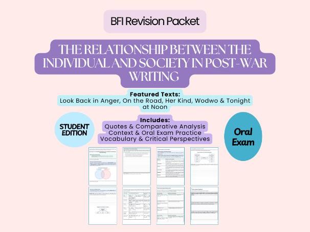 BFI Oral Exam Student Revision Pack – KI n°3: The Relationship between the Individual and Society