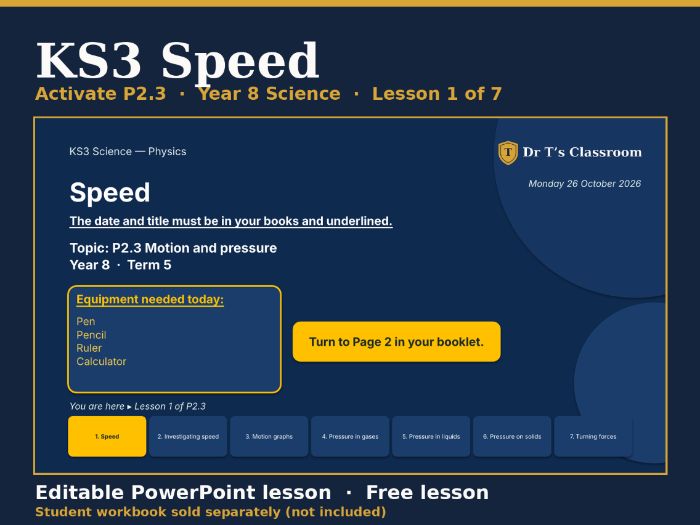 KS3 Activate P2.3 Speed: Speed