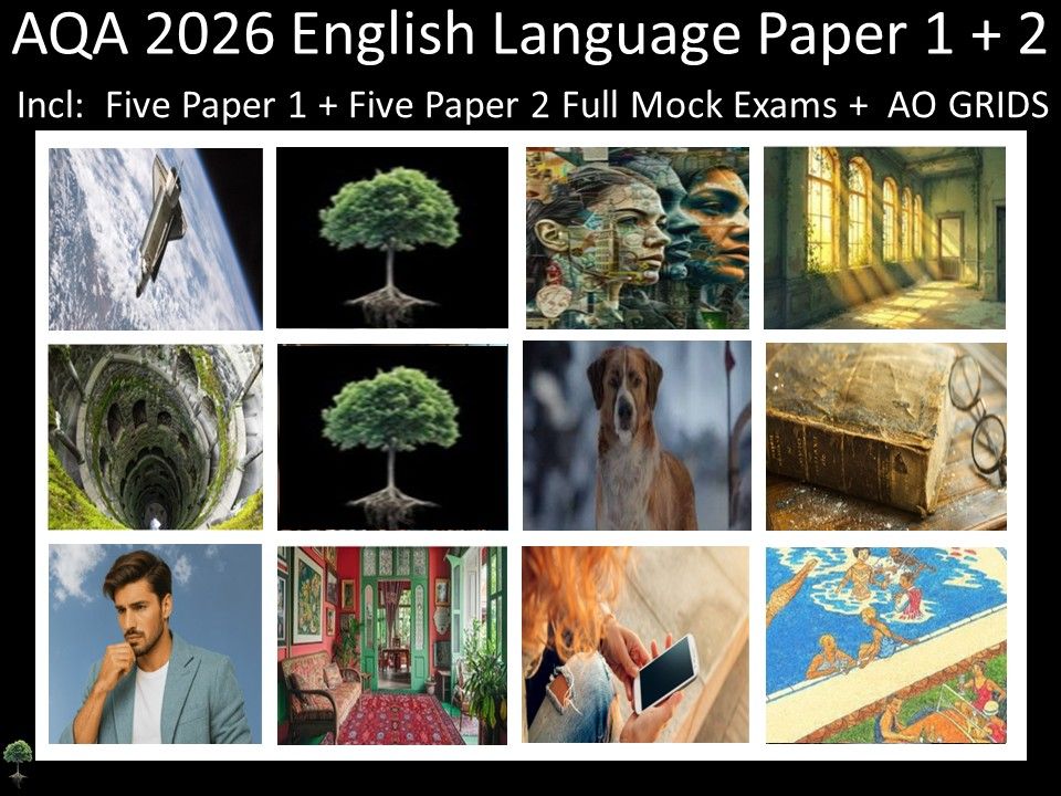 Ten AQA 2026 English Language Paper 1 + 2 Mocks | AO GRIDS
