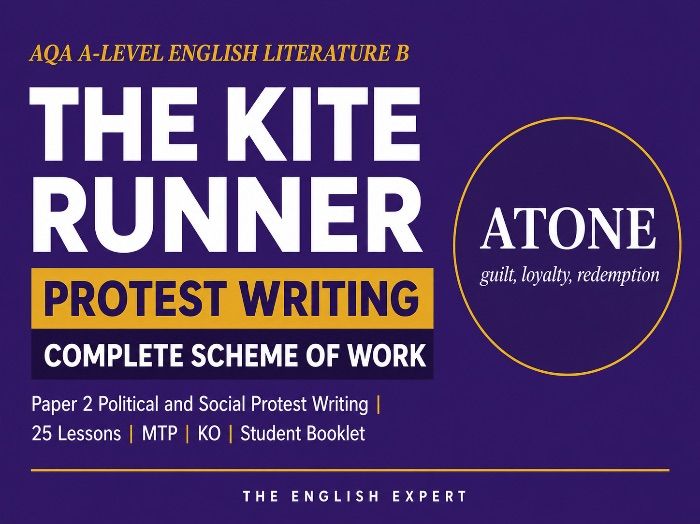 AQA A-Level English Literature B: The Kite Runner – Complete Scheme of Work (Full Unit | 25+ Lessons