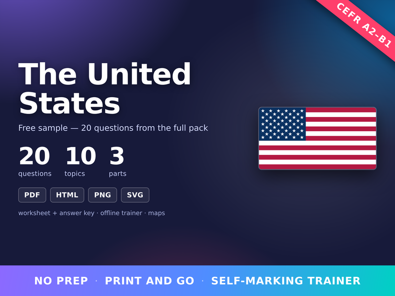 Free American Culture Quiz USA ESL EFL A2-B1