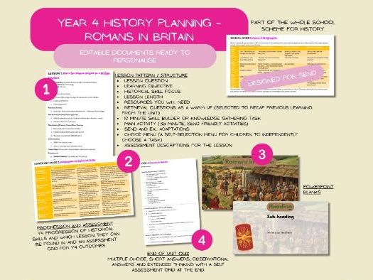 Year 4 History unit Romans in Britain planning SEND supportive
