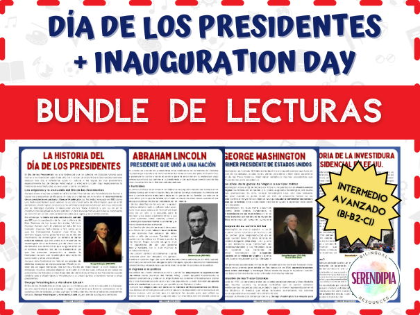 BUNDLE | Presidents' Day & Inauguration Day Spanish Reading Comprehension | Lincoln Washington