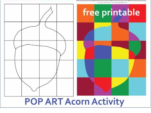 Free Fall/Autumn 'Pop Art Acorn' Creative Activity