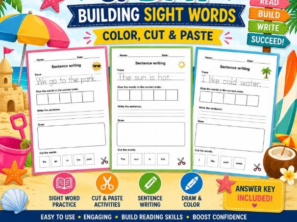 Sight Words Building Sentences Kindergarten Handwriting