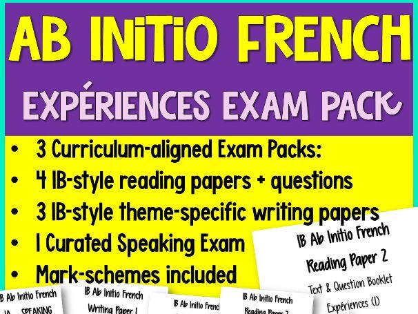 IB Ab Initio French Exam Pack - Experiences