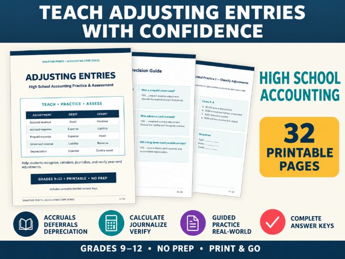 Adjusting Entries Accounting Worksheets