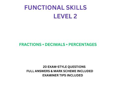 FS L2 Maths: Fractions, Decimals & Percentages Pack