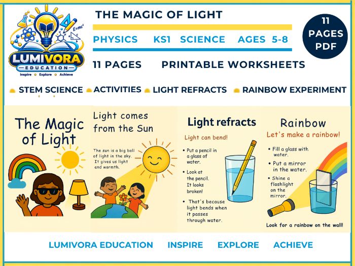KS1 Science | The Magic of Light STEM Workbook (Ages 5–8)