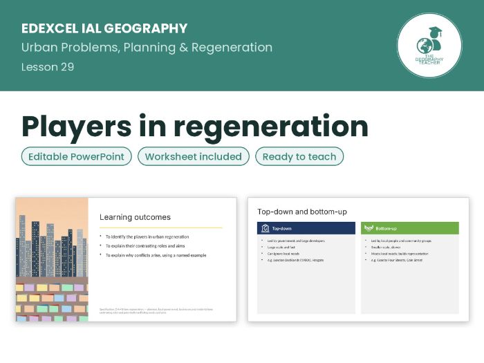 Players in urban regeneration – Edexcel IAL Geography