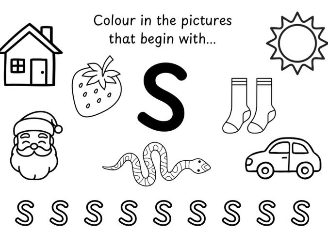 SATPIN Phonics Colouring Phase 2 Initial Sound