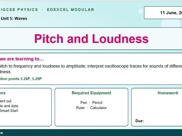 IGCSE Physics: Pitch & Loudness | Edexcel Modular | Unit 5 | L12