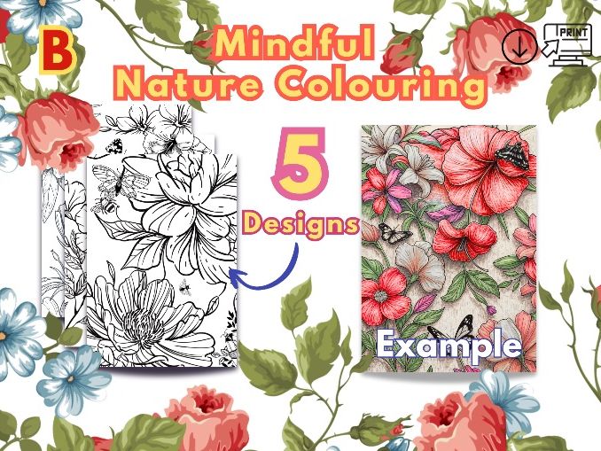 Mindful Nature Colouring- Pack B