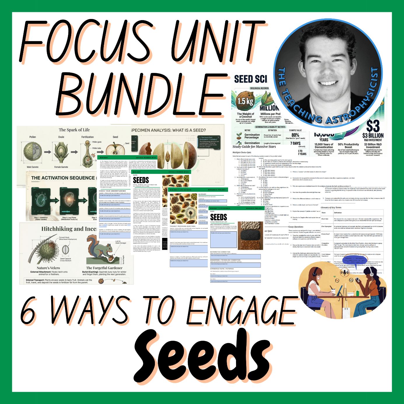 Seeds | Biology Focus Unit Bundle | 6 Resources inc. Quiz