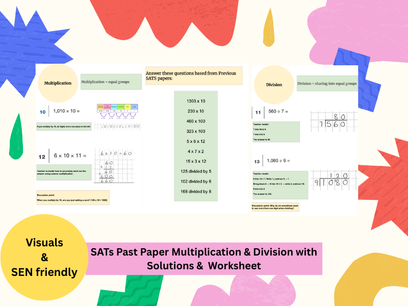 Year 6 SATs Multiplication and Division - Past Paper Solutions & Worksheet