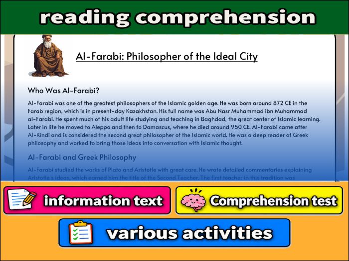 Al-Farabi: Philosopher of the Ideal City- Reading Comprehension, Worksheet & Activities