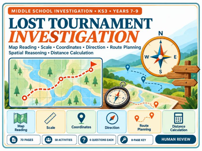 Lost Tournament Investigation | KS3 Maths & Logic Mystery | 70 Pages