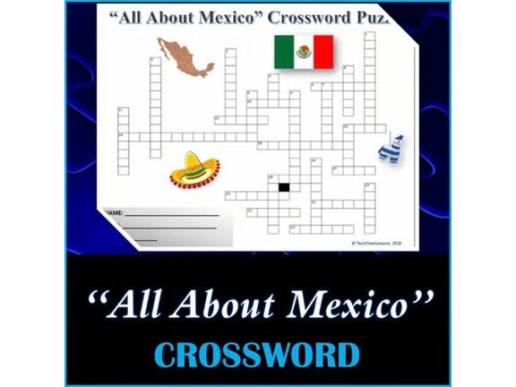 All About Mexico - Crossword Puzzle Activity Worksheet