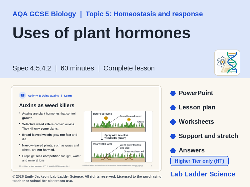 B5-19 Uses of Plant Hormones: AQA GCSE Biology