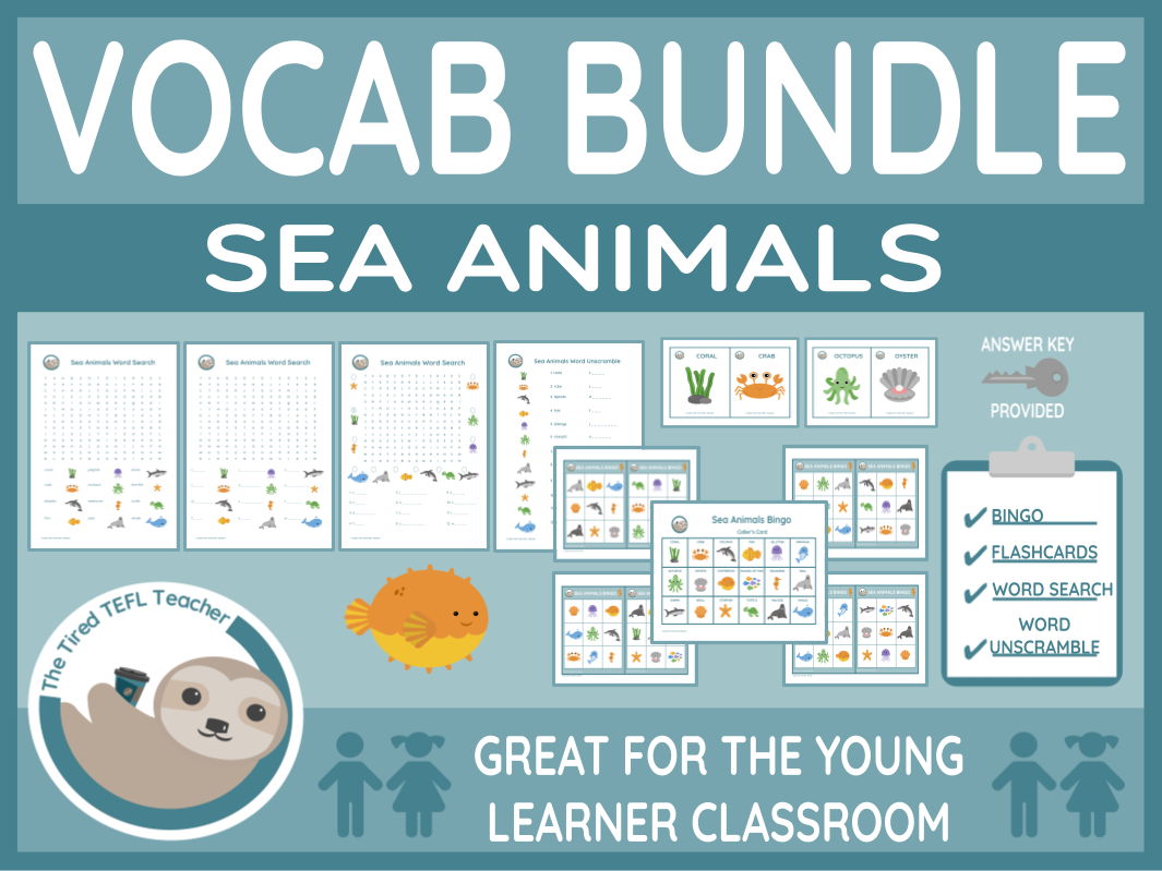 ESL Sea Animals Vocabulary Bundle